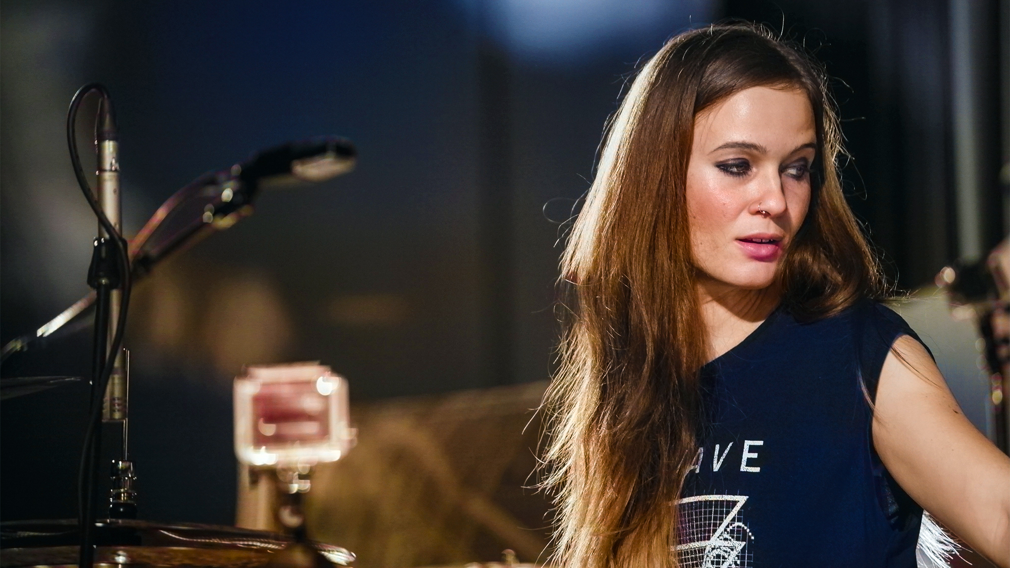 Anika Nilles, German drummer, composer, solo musician, and musical educator, United Kingdom, 2015. 