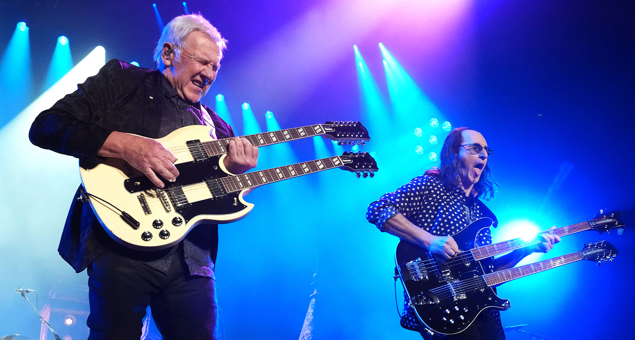 Alex Lifeson and Geddy Lee perform as Rush once again at the KIA Forum