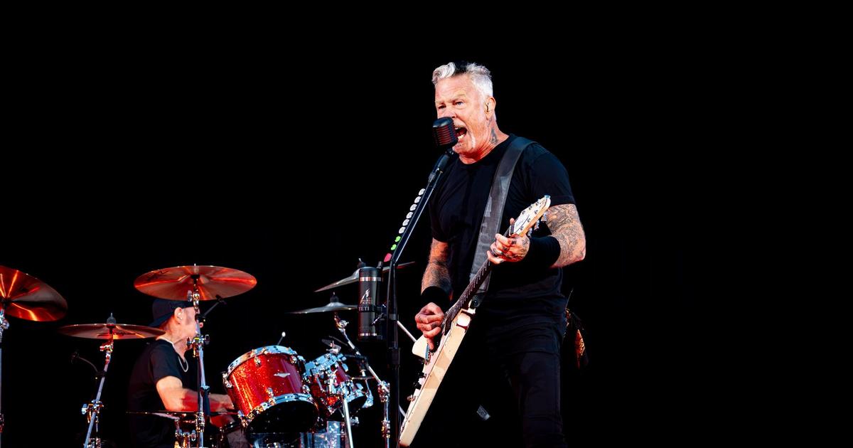 James Hetfield singing and playing guitar at Sphere in Las Vegas on October 10, 2026