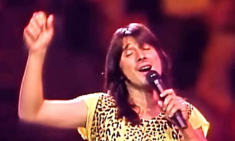 Steve Perry performing with Journey in Houston in 1981