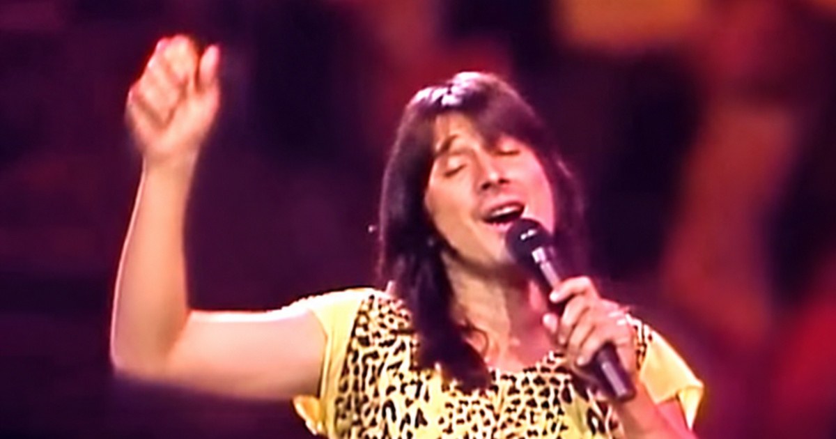 Steve Perry performing with Journey in Houston in 1981
