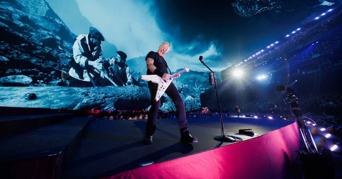 James Hetfield onstage at Sphere in Las Vegas on October 3, 2026