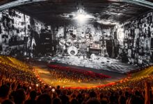 Metallica’s Sphere concert stage and a densely packed audience.