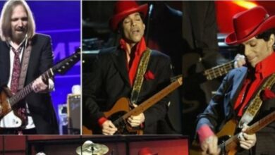 Prince and Tom Petty performing While My Guitar Gently Weeps at the Rock and Roll Hall of Fame