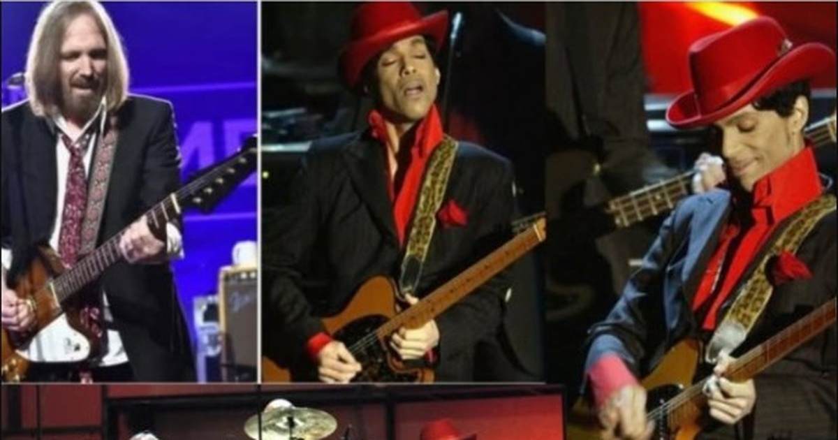 Prince and Tom Petty performing While My Guitar Gently Weeps at the Rock and Roll Hall of Fame